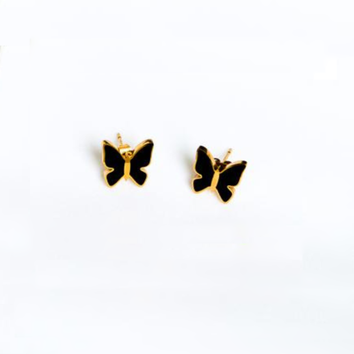 Always In Your Thoughts Black Butterfly Earrings