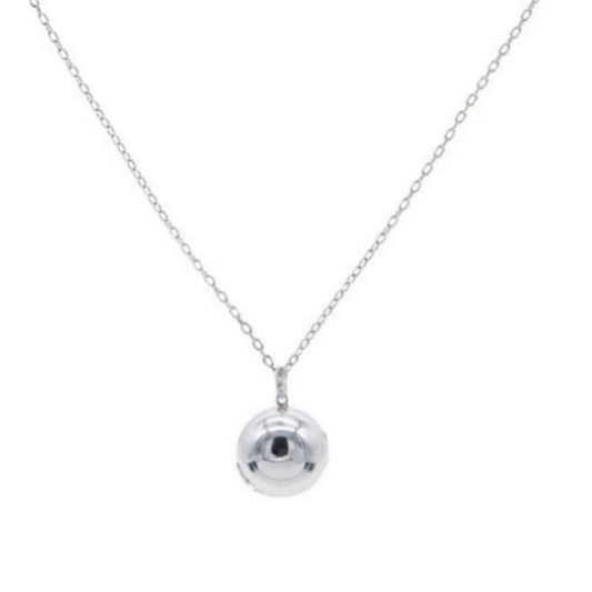 "Fill Your World" - Ball Locket Necklace Solid Sterling Silver 30” Chain