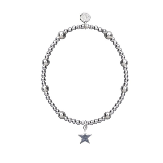 Silver Shooting Star Beaded Bracelet