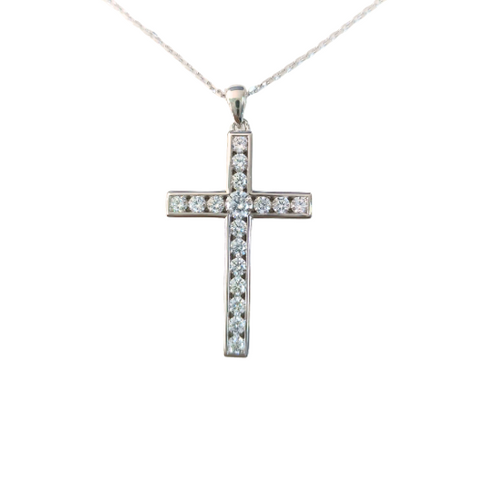 'Have A Little Faith' Silver Cross Pendant